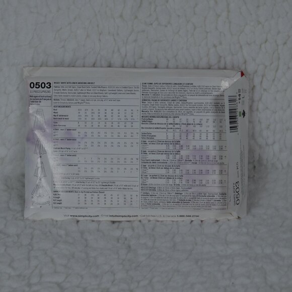 Simplicity 0503 Y2k skirt pattern, brand new uncut sizes 8-16 - Picture 2 of 6